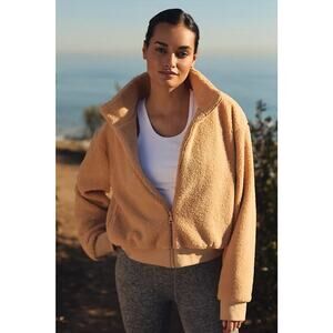 Beyond Yoga Brave The Elements Sherpa Bomber Jacket Butterscotch Size‎ L